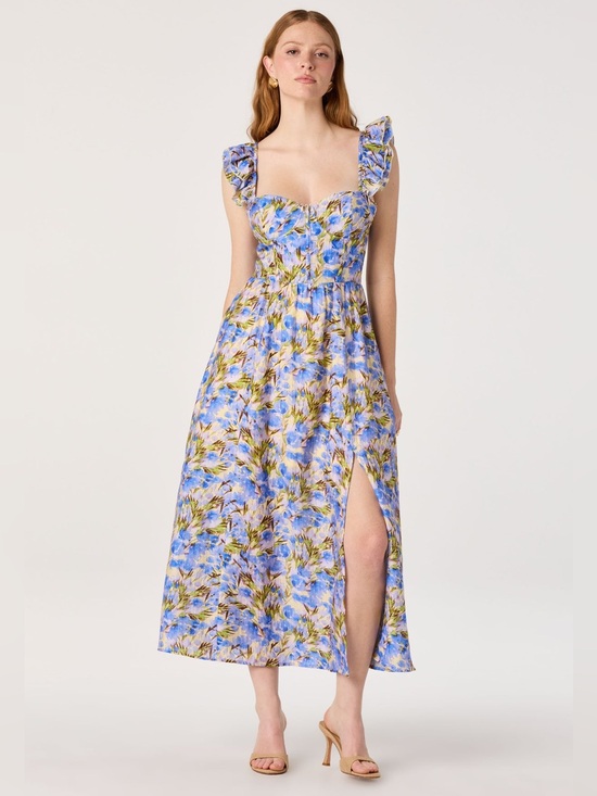 Astr Dresses & Skirts - ASTR The Label Wedelia Print Midi Dress Floral Corset Back Size Small